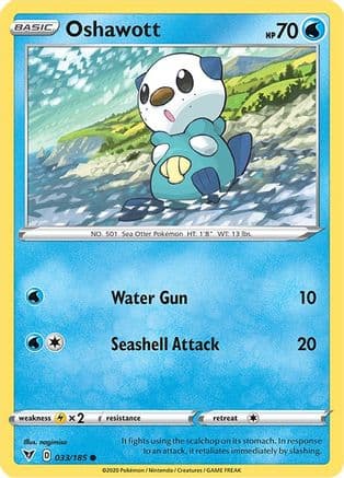 Oshawott — SWSH04: Vivid Voltage Pokémon TCG card by nagimiso