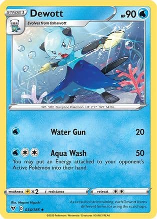 Dewott — SWSH04: Vivid Voltage Pokémon TCG card by Megumi Higuchi