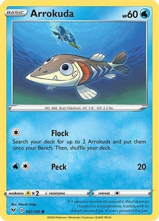 Arrokuda — SWSH04: Vivid Voltage Pokémon TCG card by Hitoshi Ariga