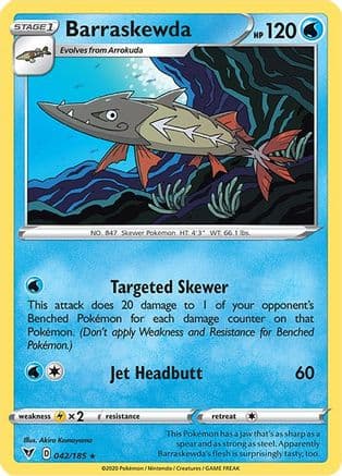 Barraskewda — SWSH04: Vivid Voltage Pokémon TCG card by Akira Komayama