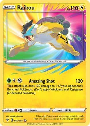 Raikou — SWSH04: Vivid Voltage Pokémon TCG card by Hideki Ishikawa