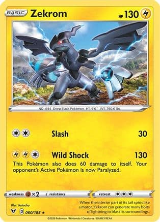 Zekrom — SWSH04: Vivid Voltage Pokémon TCG card by hatachu