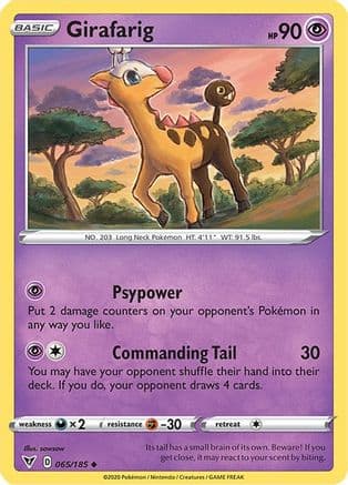 Girafarig — SWSH04: Vivid Voltage Pokémon TCG card by sowsow