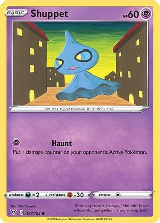 Shuppet — SWSH04: Vivid Voltage Pokémon TCG card by Miki Tanaka