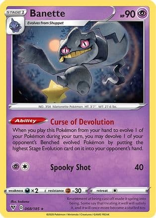 Banette — SWSH04: Vivid Voltage Pokémon TCG card by kodama