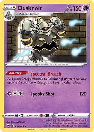Dusknoir — SWSH04: Vivid Voltage Pokémon TCG card by Shigenori Negishi