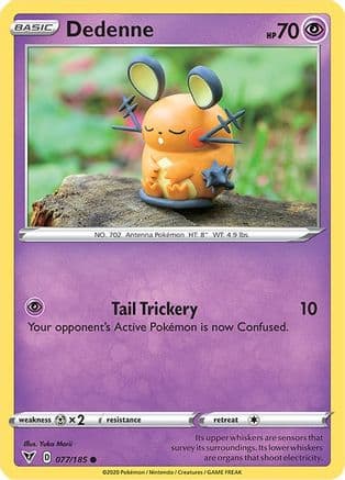 Dedenne — SWSH04: Vivid Voltage Pokémon TCG card by Yuka Morii