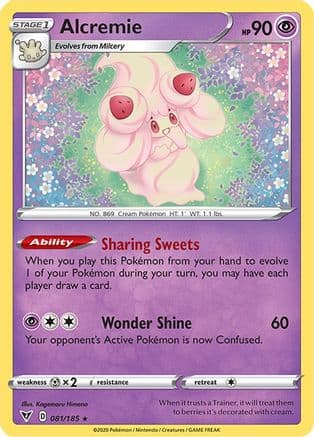 Alcremie — SWSH04: Vivid Voltage Pokémon TCG card by Kagemaru Himeno