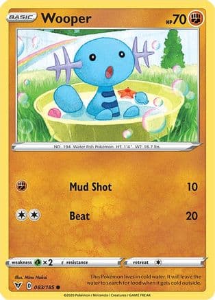 Wooper — SWSH04: Vivid Voltage Pokémon TCG card by Mina Nakai