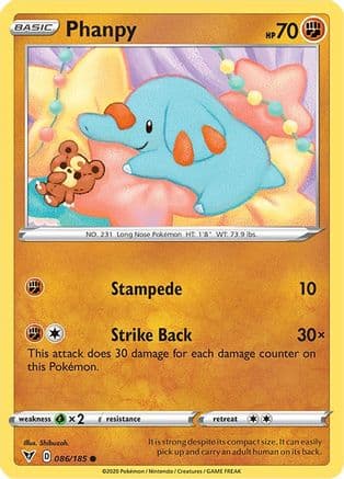 Phanpy — SWSH04: Vivid Voltage Pokémon TCG card by Shibuzoh.