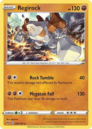 Regirock — SWSH04: Vivid Voltage Pokémon TCG card by nagimiso
