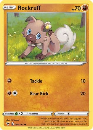 Rockruff — SWSH04: Vivid Voltage Pokémon TCG card by Eri Yamaki