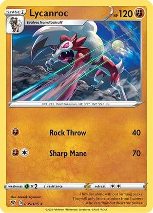 Lycanroc — SWSH04: Vivid Voltage Pokémon TCG card by Anesaki Dynamic