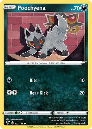 Poochyena — SWSH04: Vivid Voltage Pokémon TCG card by ryoma uratsuka