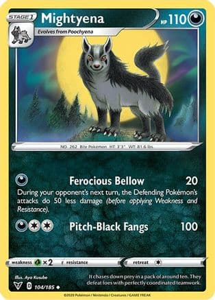 Mightyena — SWSH04: Vivid Voltage Pokémon TCG card by Aya Kusube