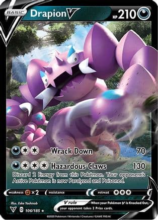Drapion V — SWSH04: Vivid Voltage Pokémon TCG card by Eske Yoshinob