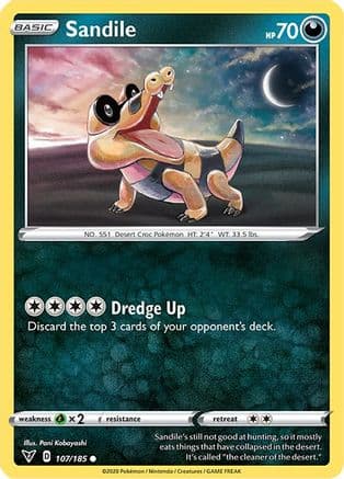 Sandile — SWSH04: Vivid Voltage Pokémon TCG card by Pani Kobayashi
