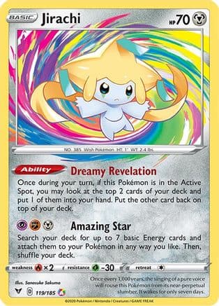 Jirachi — SWSH04: Vivid Voltage Pokémon TCG card by Sanosuke Sakuma