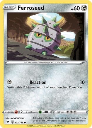 Ferroseed — SWSH04: Vivid Voltage Pokémon TCG card by HYOGONOSUKE