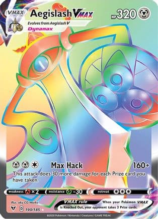 Aegislash VMAX (Secret) — SWSH04: Vivid Voltage Pokémon TCG card by aky CG Works