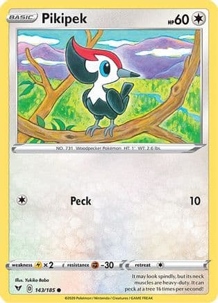 Pikipek — SWSH04: Vivid Voltage Pokémon TCG card by Yukiko Baba