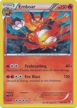 Emboar - 26/149 (Cosmos Holo) — Blister Exclusives Pokémon TCG card by Shin Nagasawa