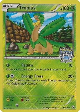 Tropius - 5/101 (National Championships) — League & Championship Cards