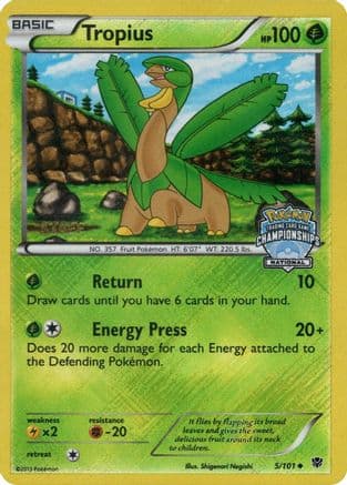 Tropius - 5/101 (National Championships) [Staff] — League & Championship Cards Pokémon TCG card by Kent Kanetsugu