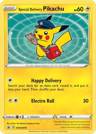 Special Delivery Pikachu - SWSH074 — SWSH: Sword & Shield Promo Cards