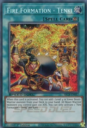 Fire Formation - Tenki (Secret) — Speed Duel: Battle City Box Yu-Gi-Oh! card by Studio Dice/Shueisha