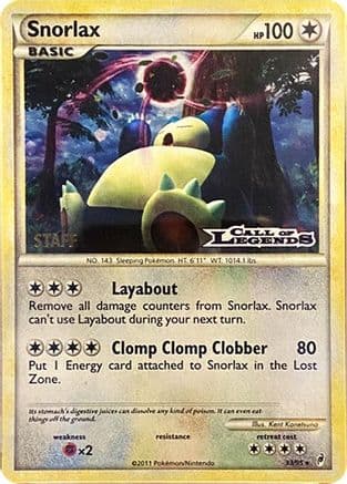 Snorlax - 33/95 (Prerelease) [Staff]