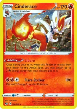 Cinderace - 034/202 (Cosmos Holo) — Miscellaneous Cards & Products