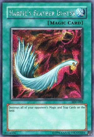 Harpie's Feather Duster — Stairway to the Destined Duel Yu-Gi-Oh! card by KAZUKI TAKAHASHI
