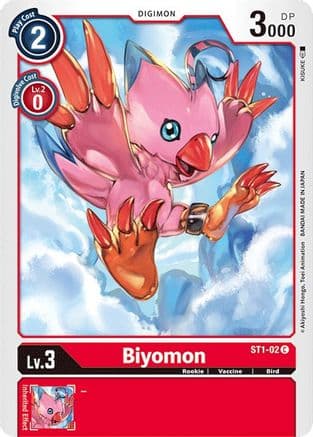 Biyomon — Starter Deck 01: Gaia Red Digimon Card Game card by KISUKE