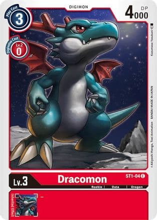 Dracomon — Starter Deck 01: Gaia Red Digimon Card Game card by Kazumasa Yasukuni