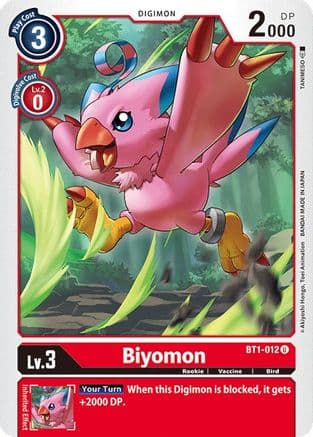 Biyomon - BT1-012 — Release Special Booster 1.0 Digimon Card Game card by Akiyoshi Honga, Toei Animation
