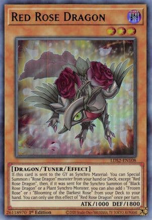 Red Rose Dragon (Green) — Legendary Duelists: Season 2 Yu-Gi-Oh! card by Studio Dice