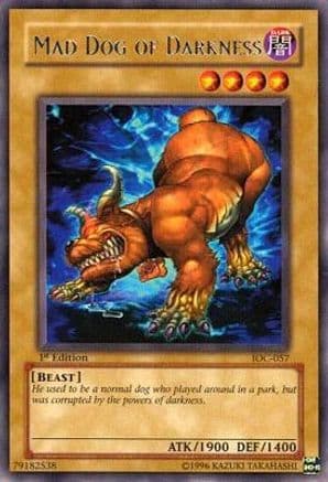 Mad Dog of Darkness — Invasion of Chaos Yu-Gi-Oh! card by KAZUKI TAKAHASHI