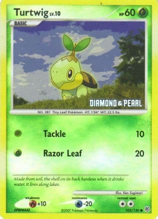 Turtwig - 103/130 [Diamond & Pearl] — Burger King Promos Pokémon TCG card by Ken Sugimori