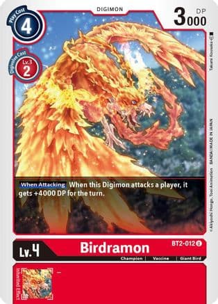 Birdramon - BT2-012 — Release Special Booster 1.5 Digimon Card Game card by Takumi Kousaka