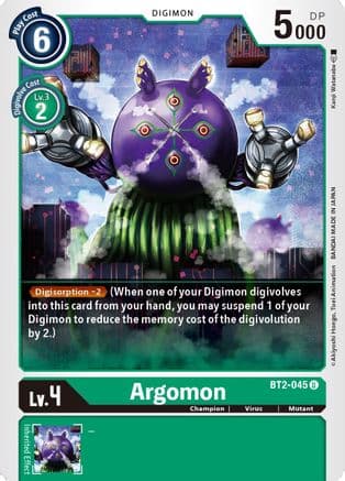Argomon - BT2-045 — Release Special Booster 1.5 Digimon Card Game card by Kenji Watanabe