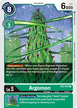 Argomon - BT2-047 — Release Special Booster 1.5 Digimon Card Game card by Kenji Watanabe