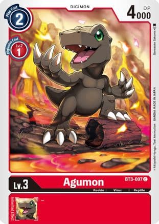 Agumon - BT3-007 — Release Special Booster 1.5 Digimon Card Game card by Sansuke Sakuma