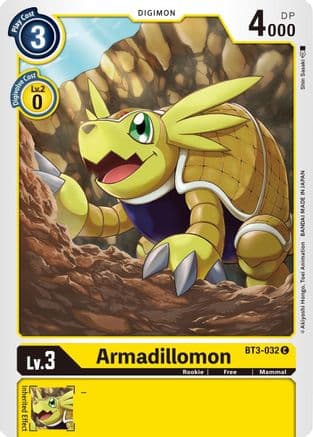 Armadillomon - BT3-032 — Release Special Booster 1.5 Digimon Card Game card by Shin Sasaki