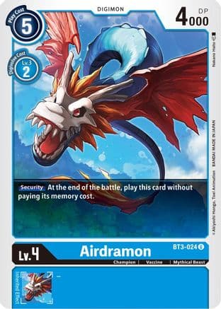 Airdramon — Release Special Booster 1.5 Digimon Card Game card by Akiyoshi Hongo, Toei Animation