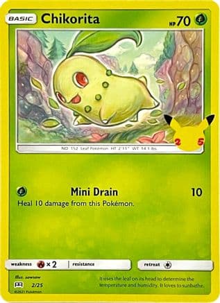 Chikorita - 2/25 — McDonald's 25th Anniversary Promos Pokémon TCG card by sowsow