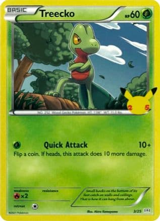 Treecko - 3/25 — McDonald's 25th Anniversary Promos Pokémon TCG card by Akira Komayama