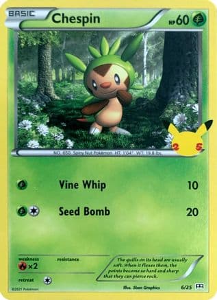 Chespin - 6/25 — McDonald's 25th Anniversary Promos Pokémon TCG card by 5ban Graphics