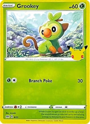 Grookey - 8/25 — McDonald's 25th Anniversary Promos Pokémon TCG card by kirisAki