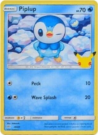 Piplup - 20/25 — Pokémon TCG card